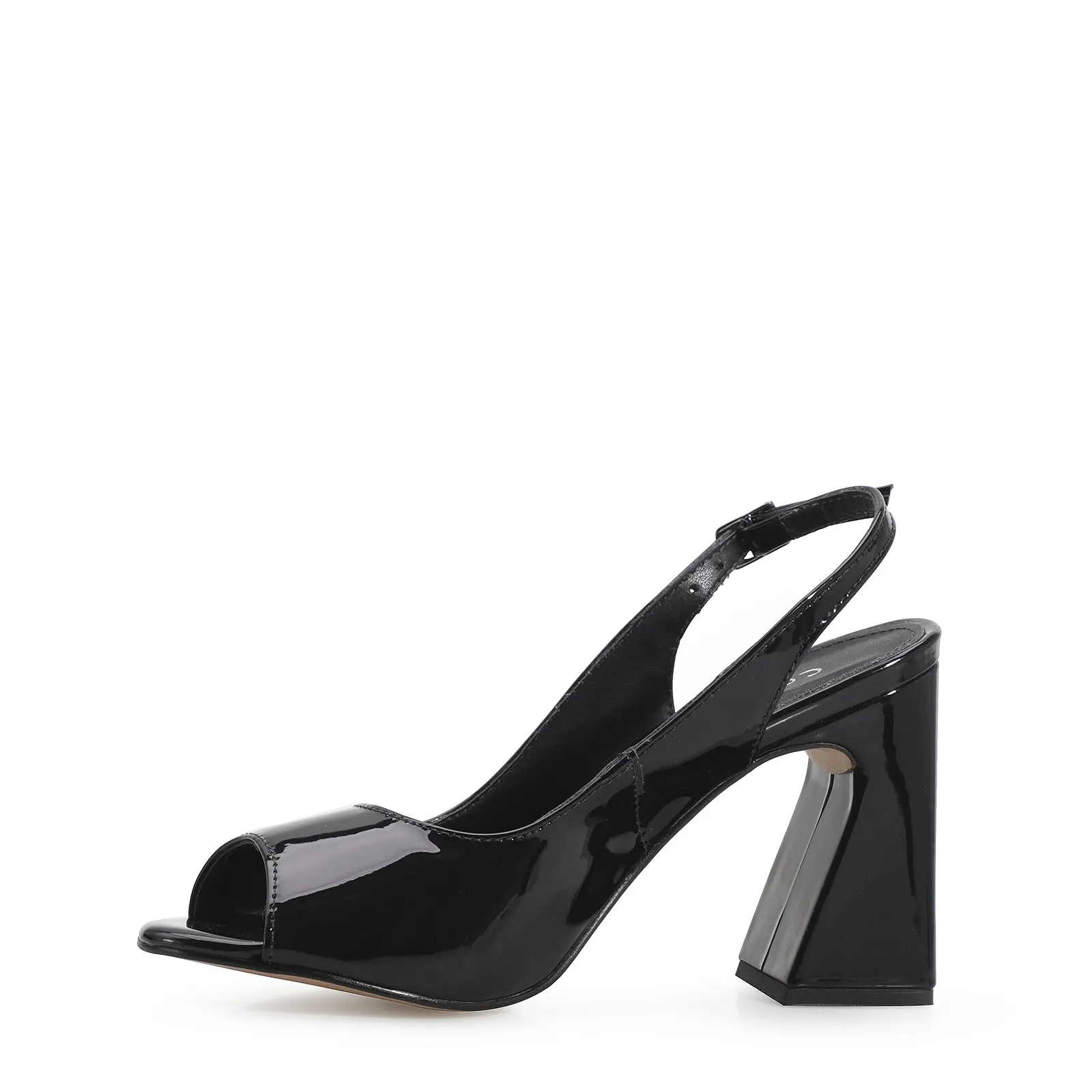 Peep Toe Verniz Preto