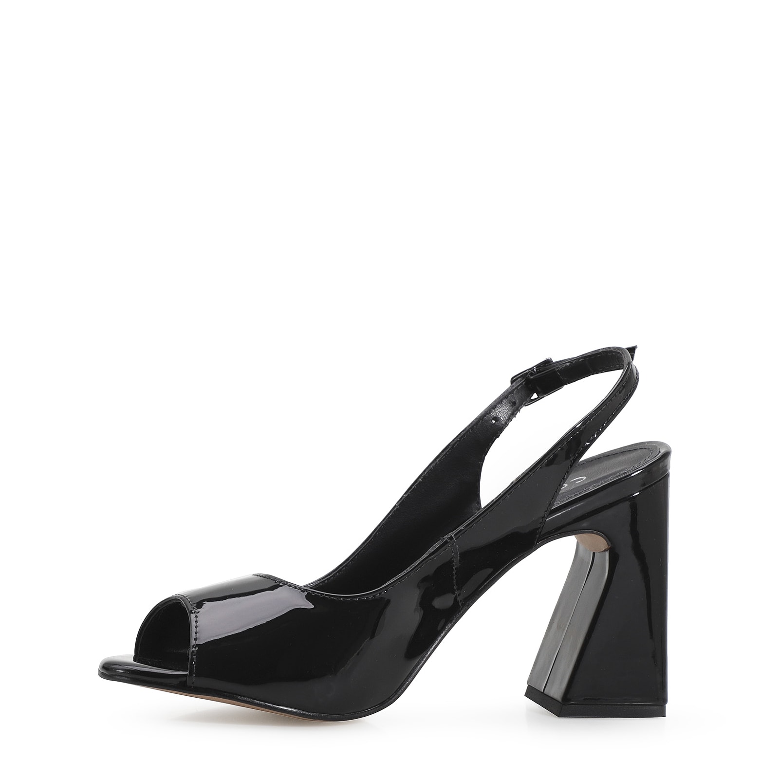 Peep Toe Verniz Preto
