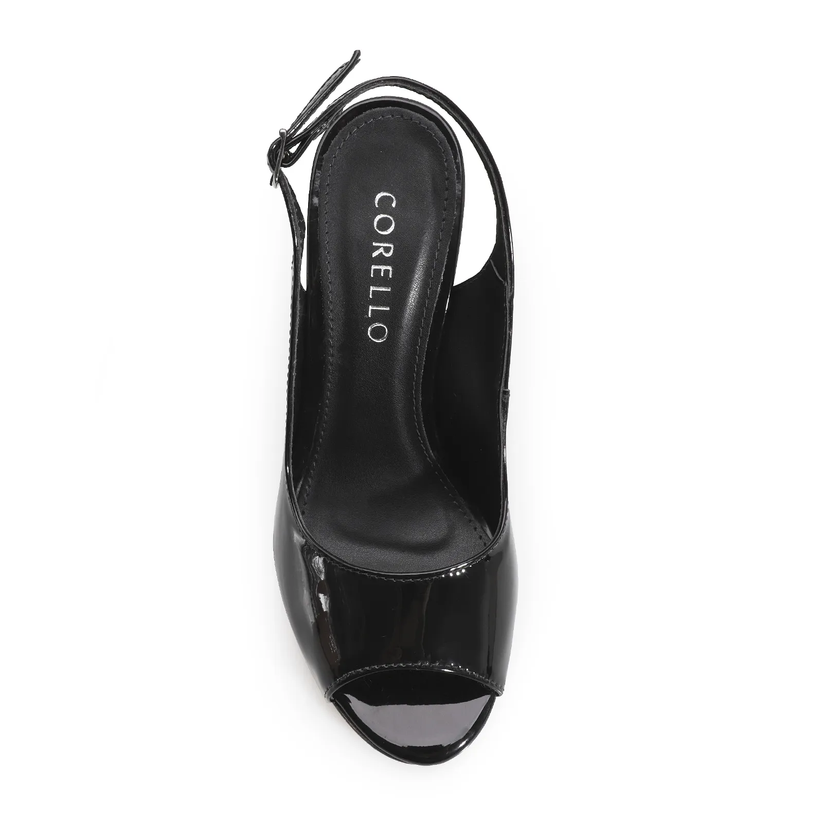 Peep Toe Verniz Preto