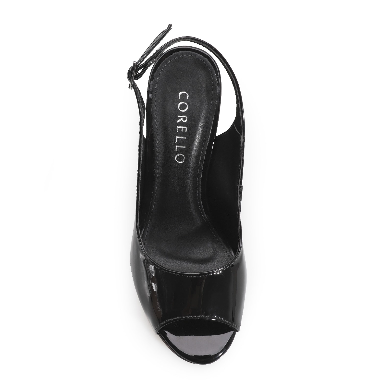 Peep Toe Verniz Preto