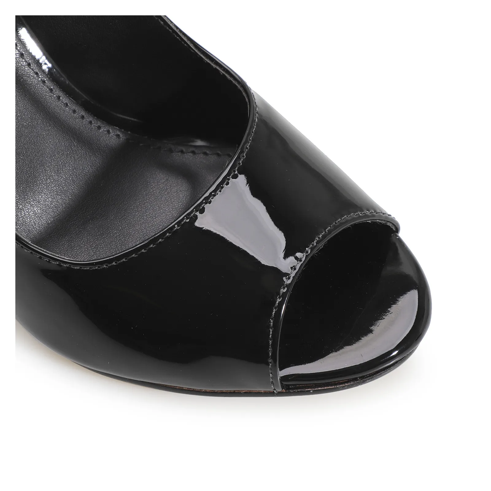 Peep Toe Verniz Preto