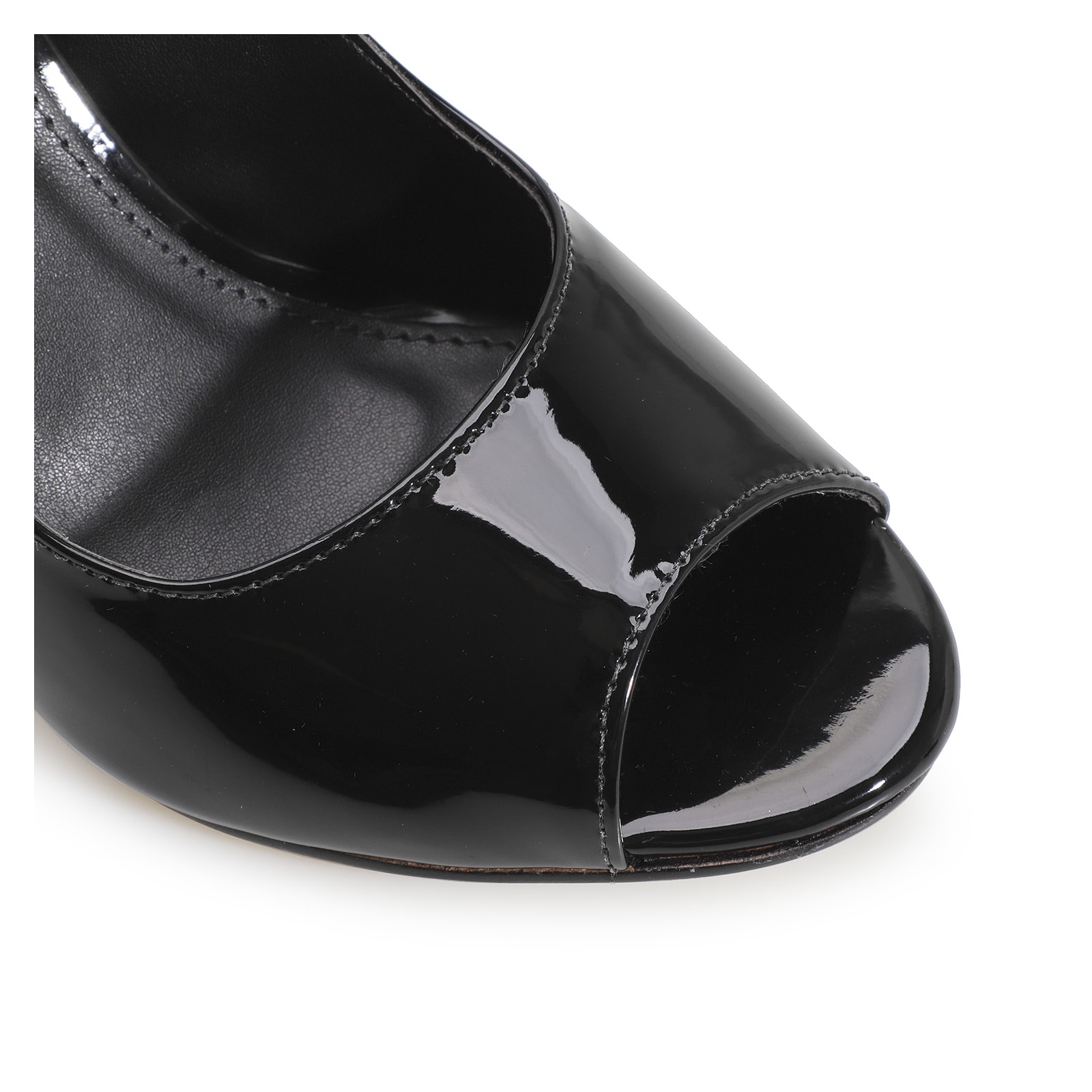 Peep Toe Verniz Preto