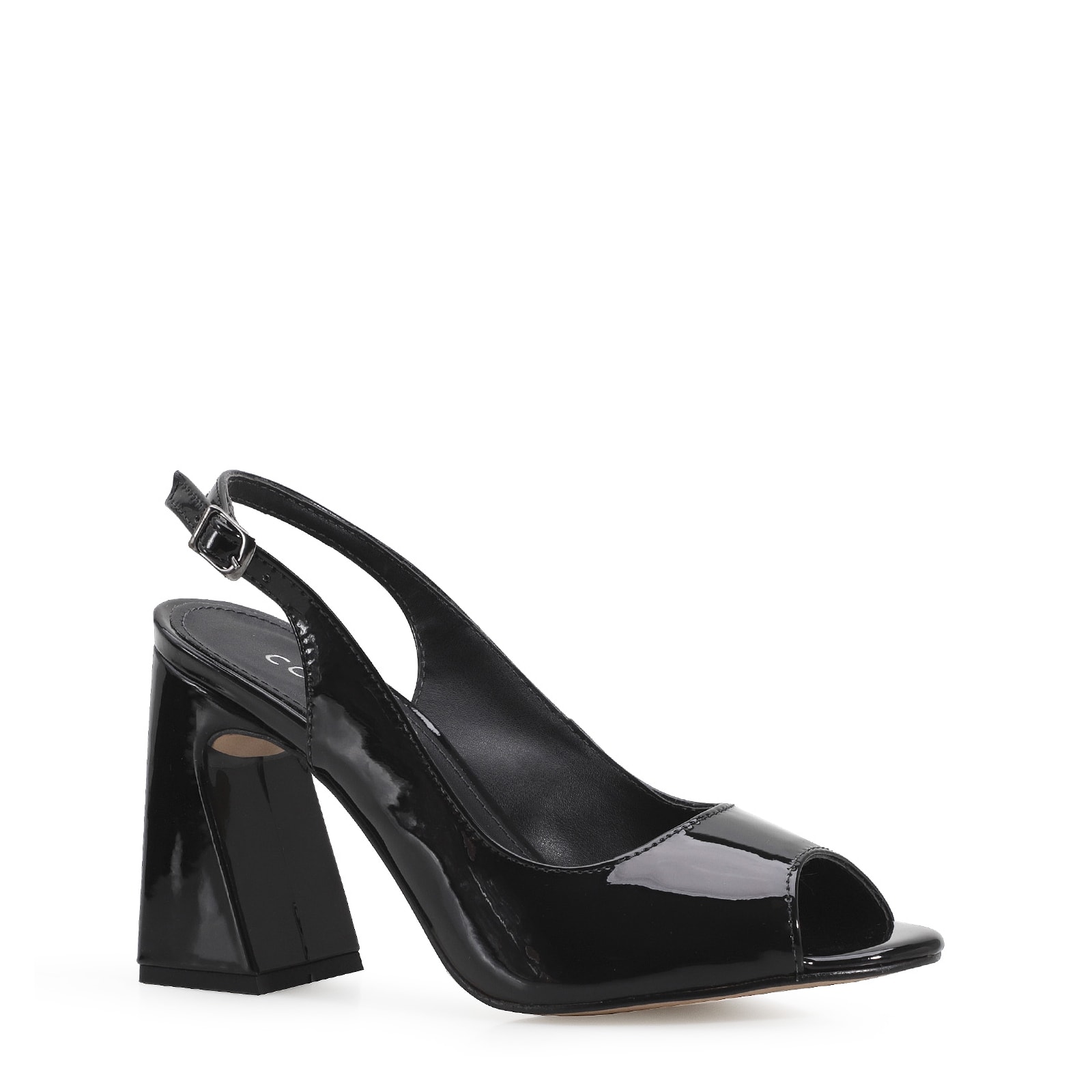 Peep Toe Verniz Preto