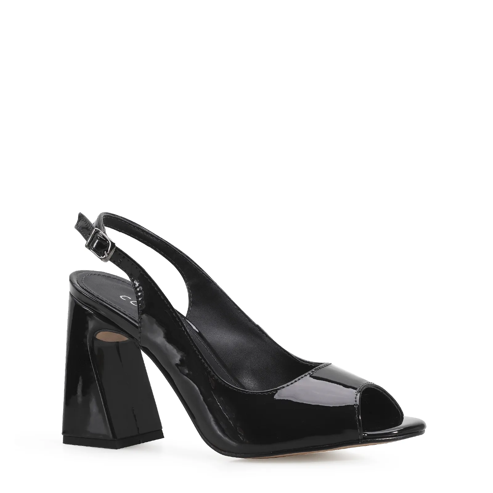 Peep Toe Verniz Preto