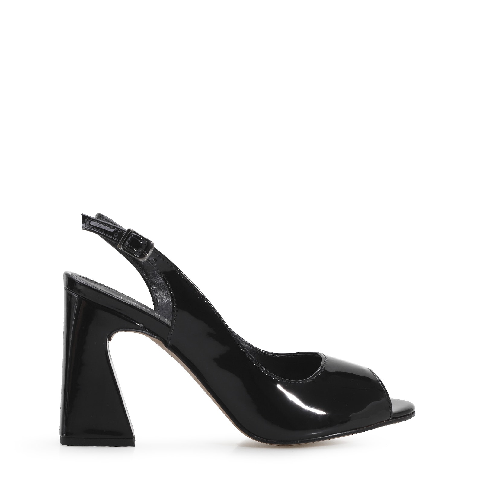 Peep Toe Verniz Preto