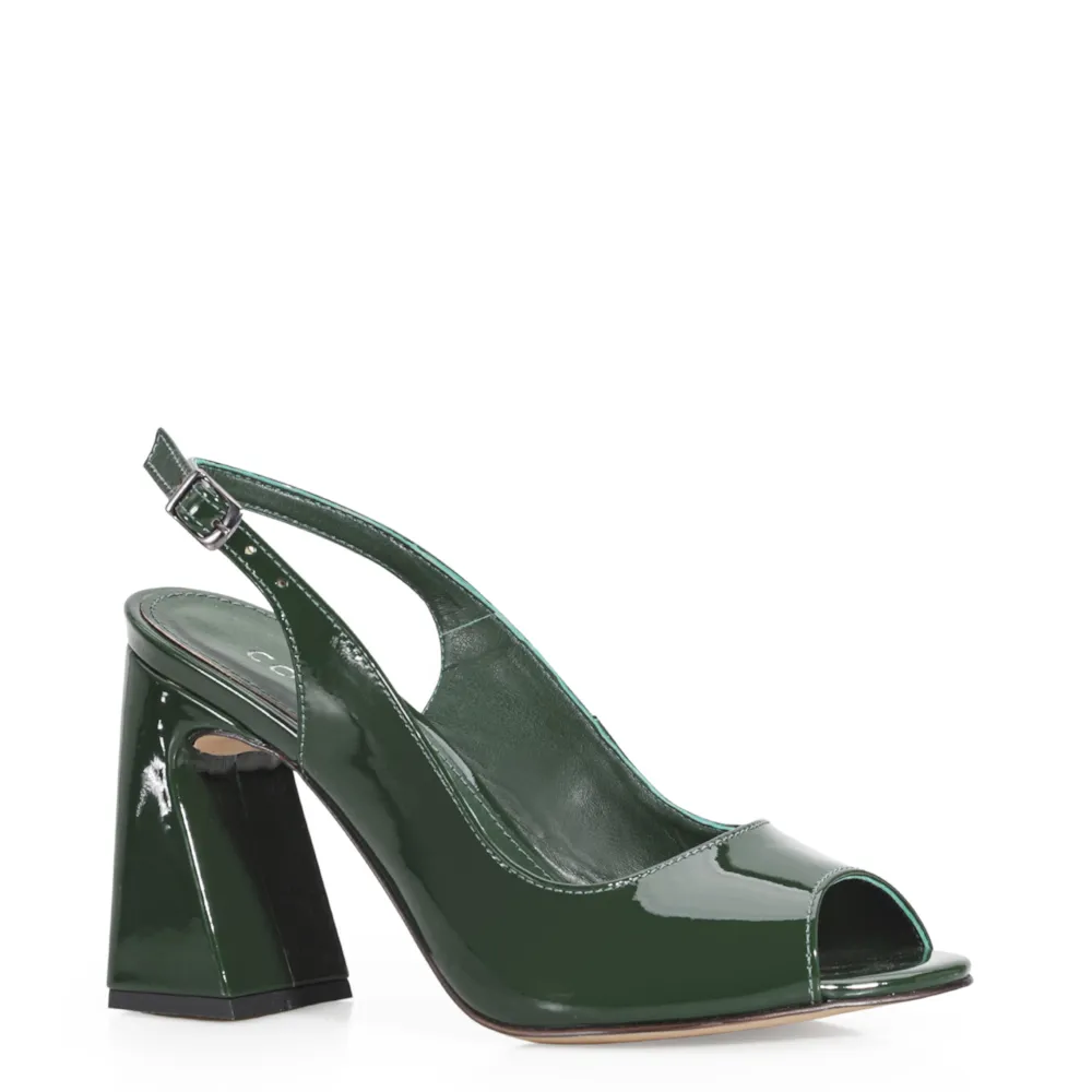 Peep Toe Verniz Verde