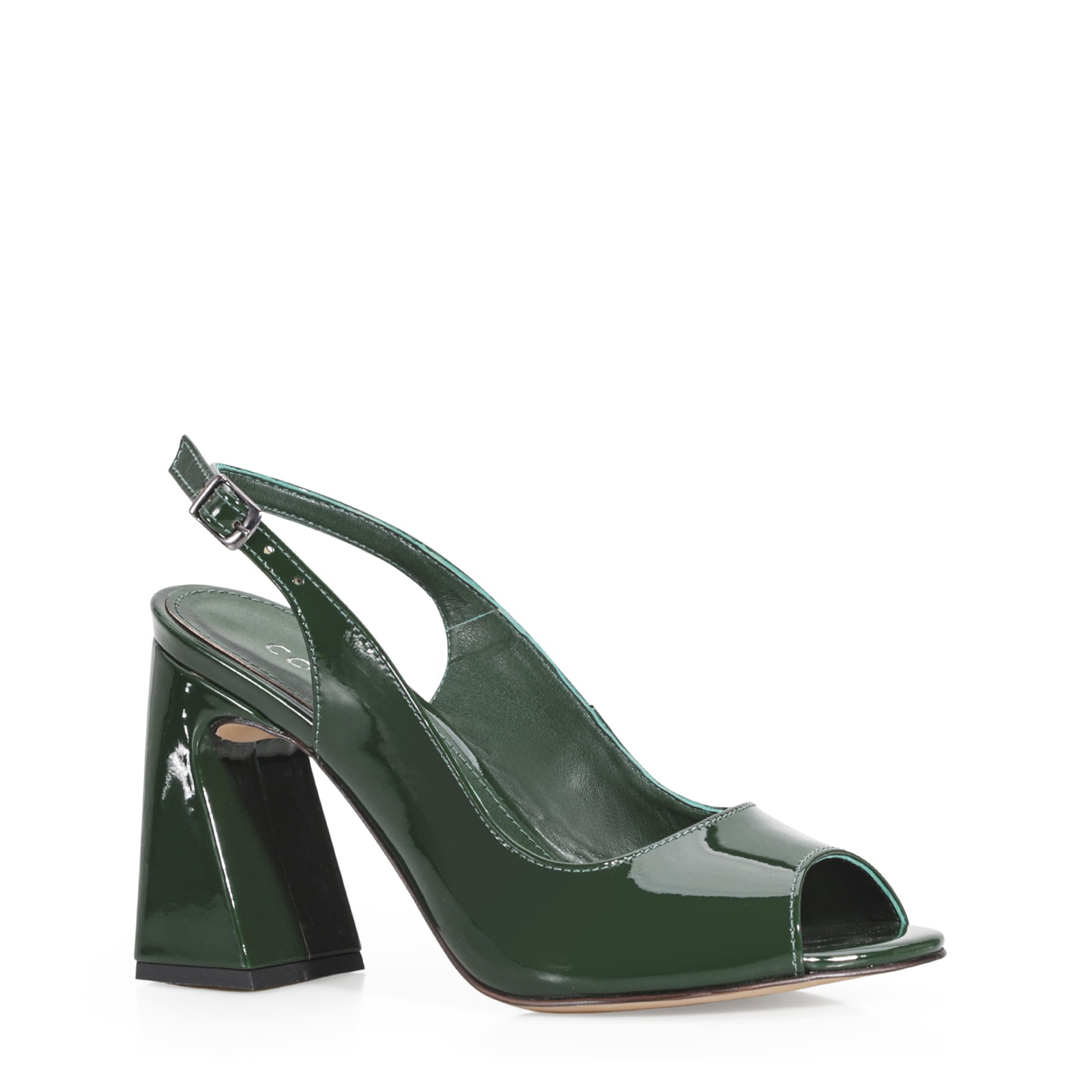 Peep Toe Verniz Verde
