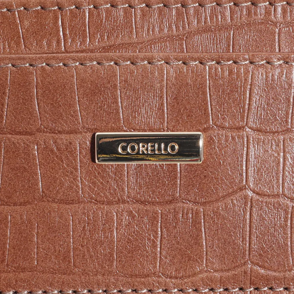 Porta Cartão Couro Croco Marrom - imagem 4