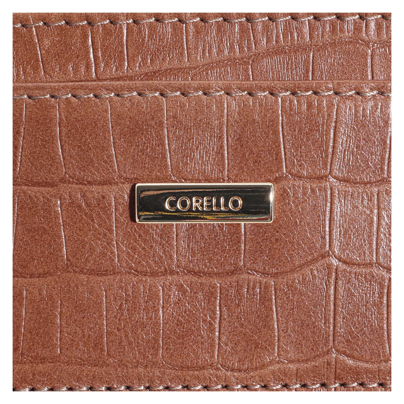 Porta Cartão Couro Croco Marrom