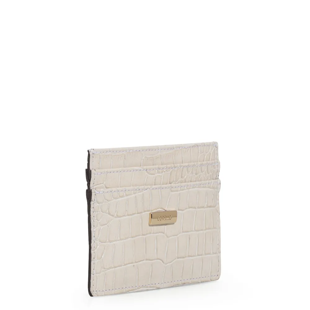 Porta Cartão Couro Croco Off White - imagem 2