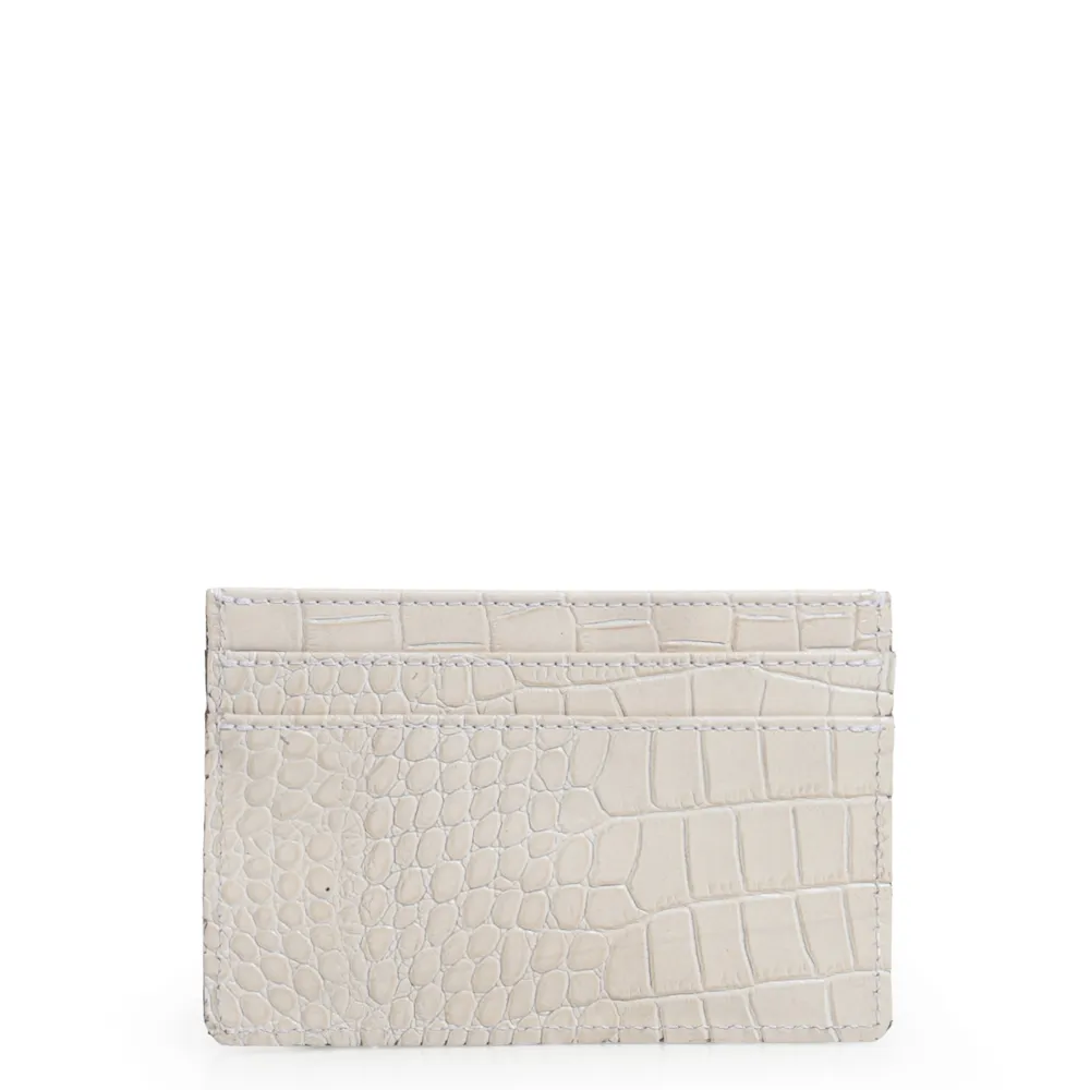 Porta Cartão Couro Croco Off White - imagem 3