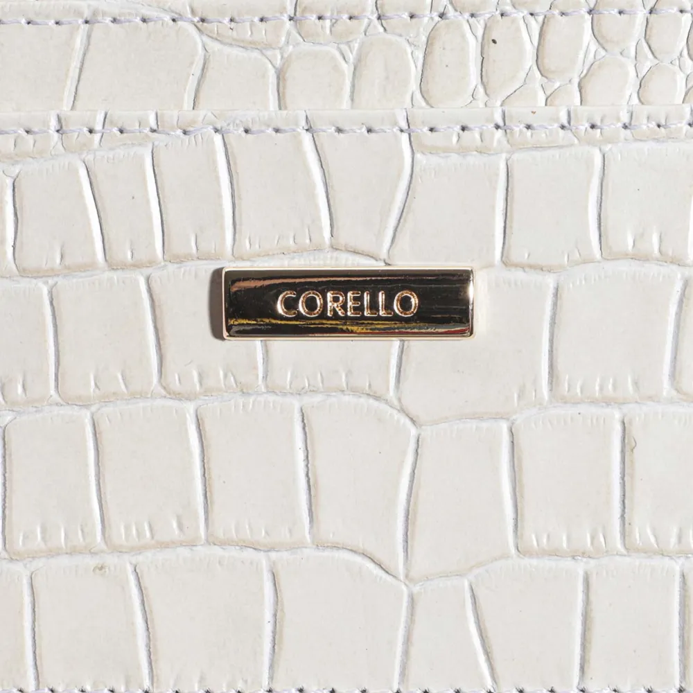 Porta Cartão Couro Croco Off White - imagem 4