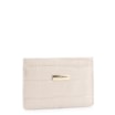 Porta Cartão Couro Croco Off White - imagem 2