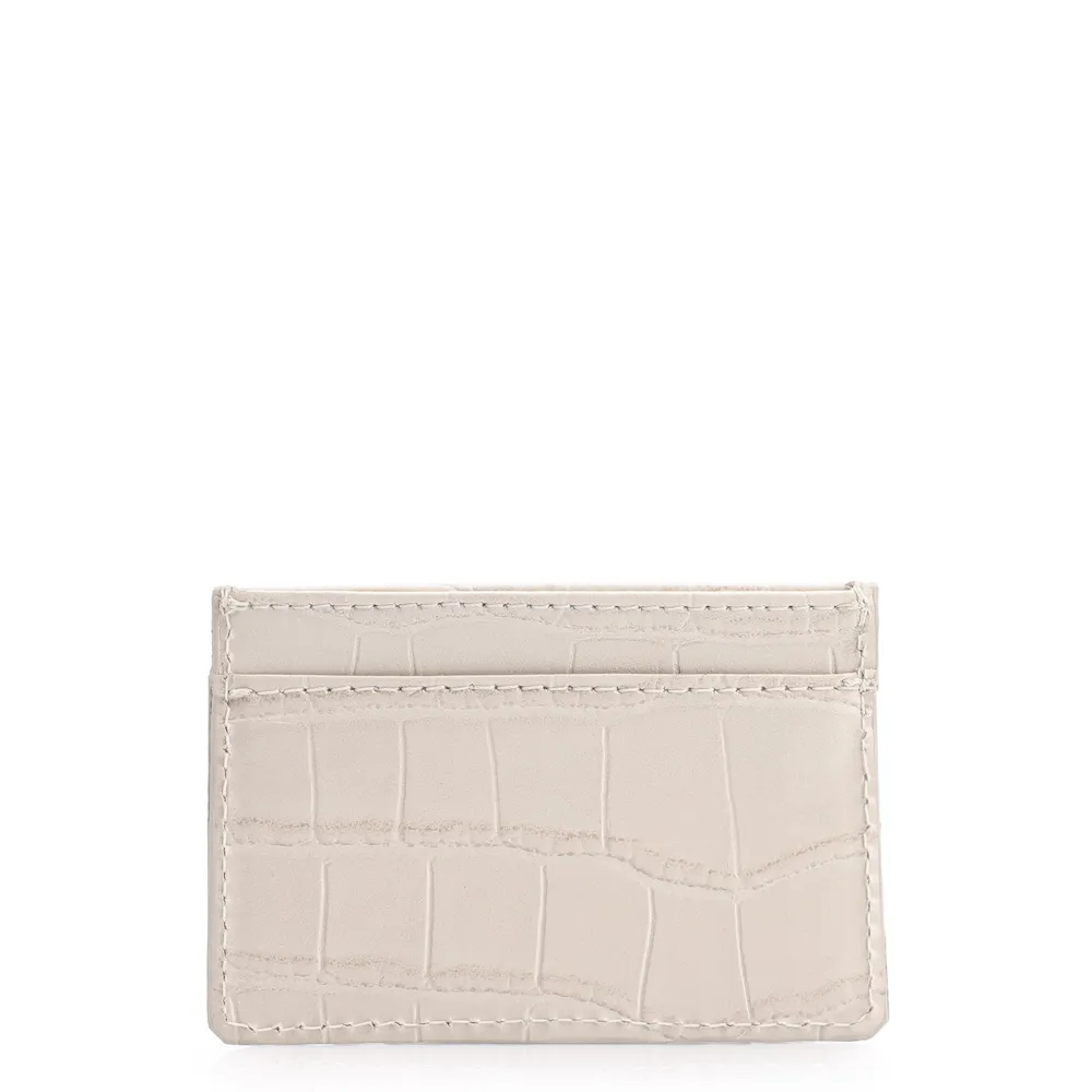 Porta Cartão Couro Croco Off White - imagem 3