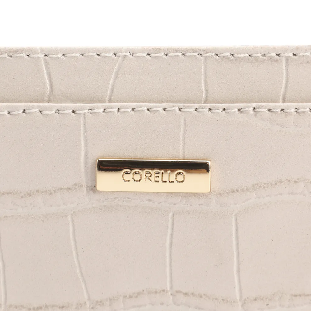 Porta Cartão Couro Croco Off White - imagem 4