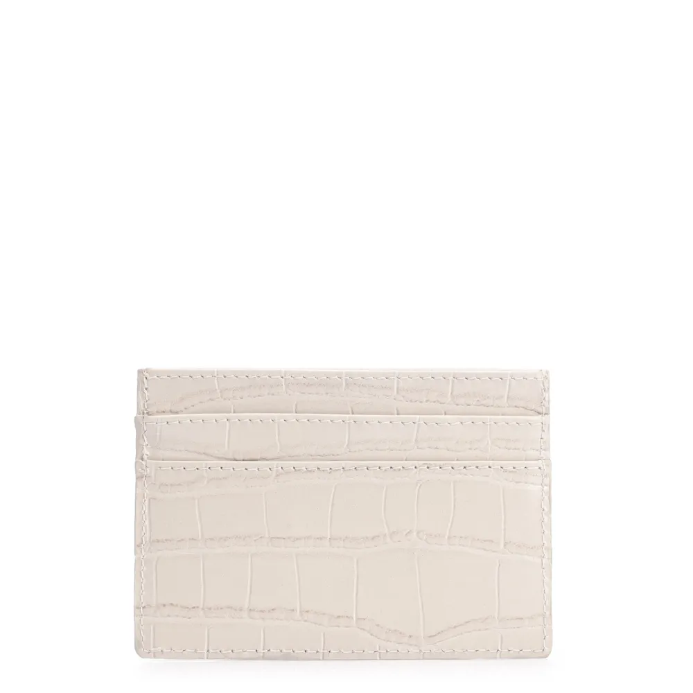 Porta Cartão Couro Croco Off White - imagem 3