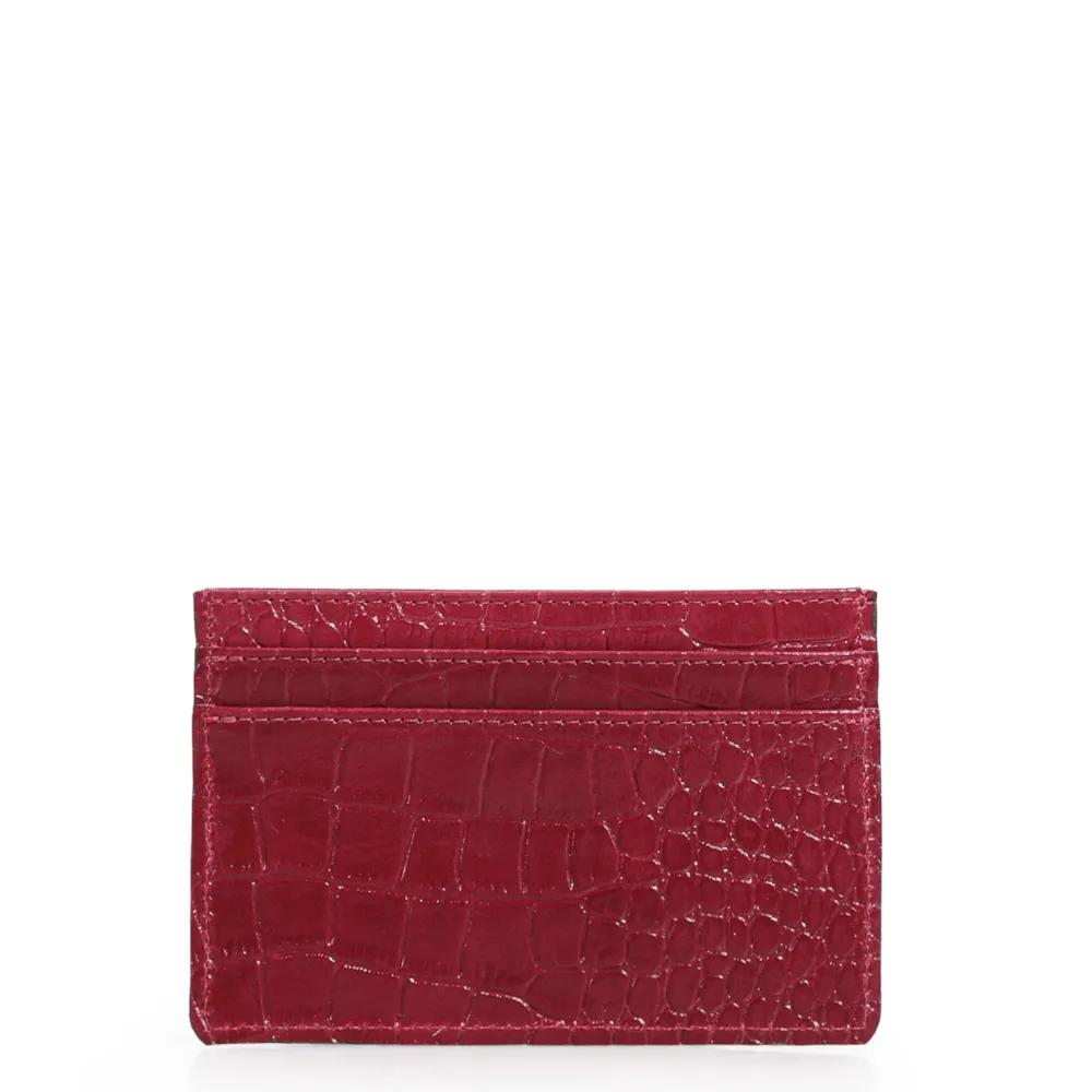 Porta Cartão Couro Croco Vermelho - imagem 3