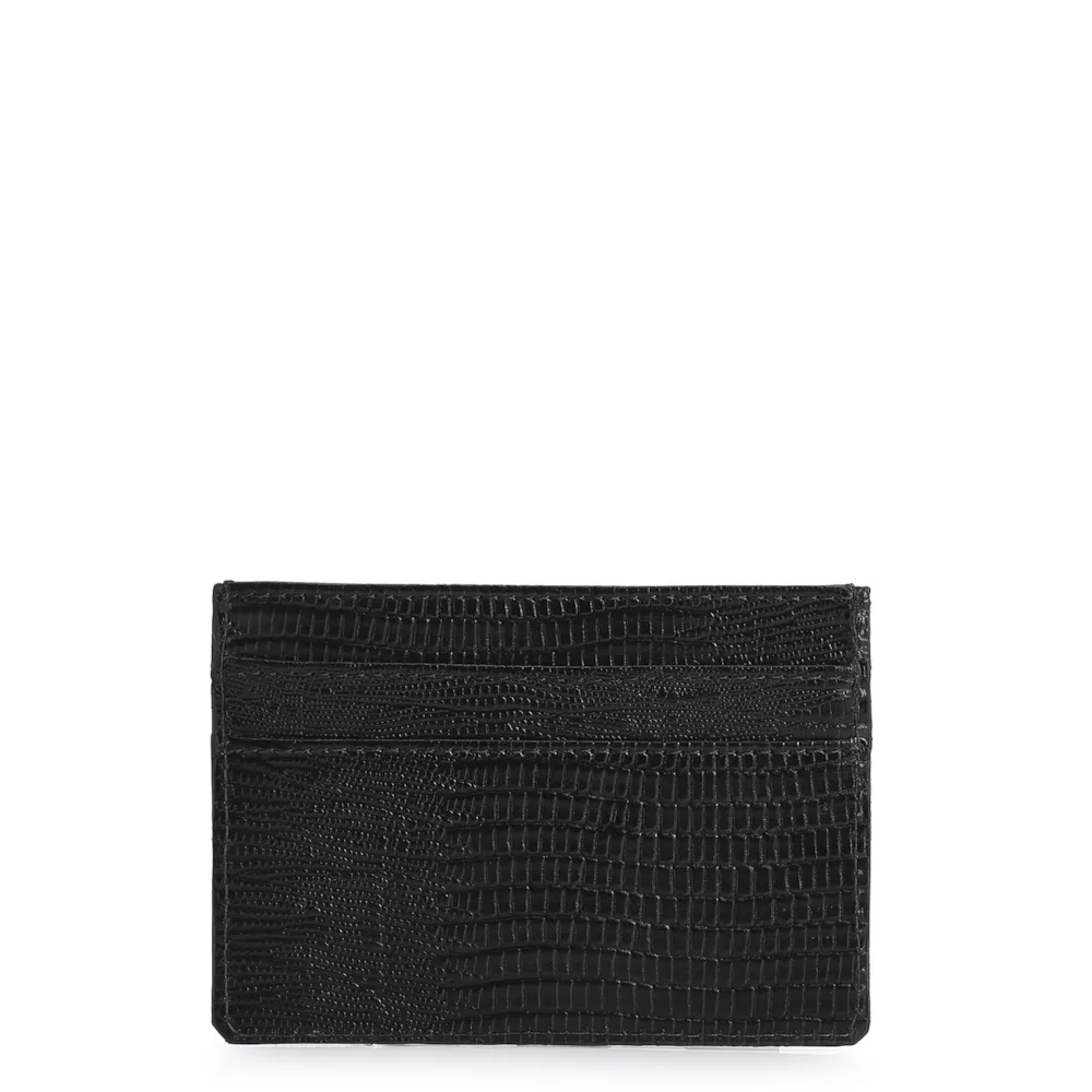 Porta Cartão Couro Lezard Preto - imagem 3