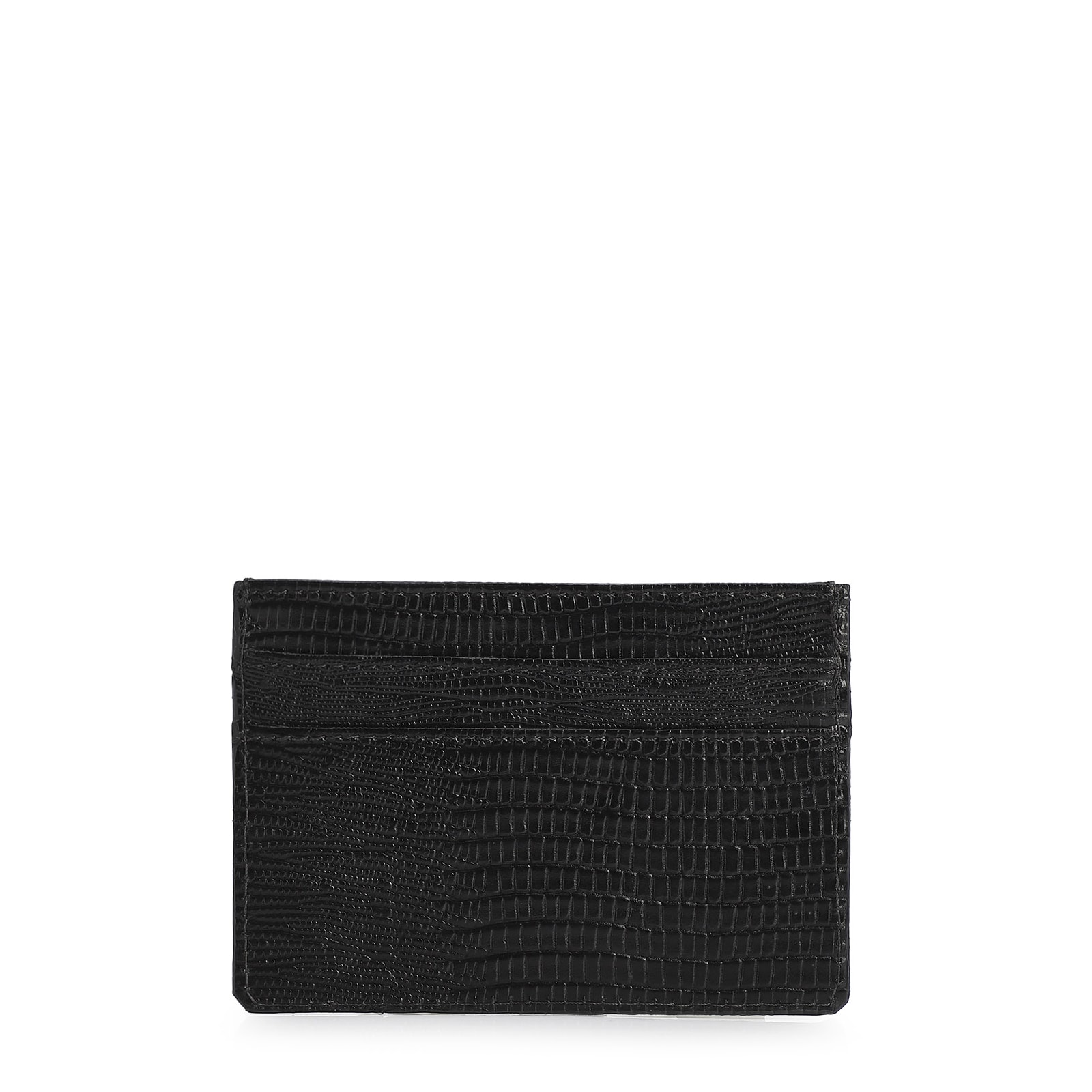 Porta Cartão Couro Lezard Preto