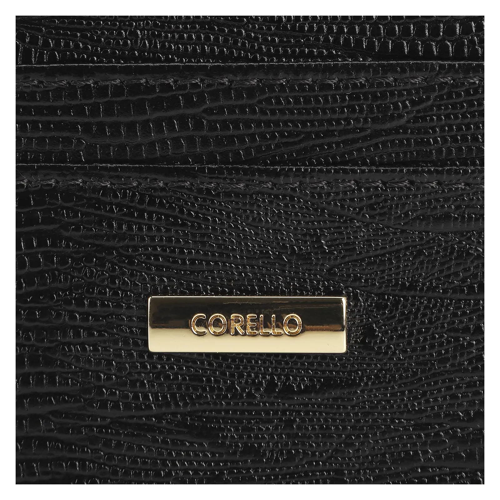 Porta Cartão Couro Lezard Preto