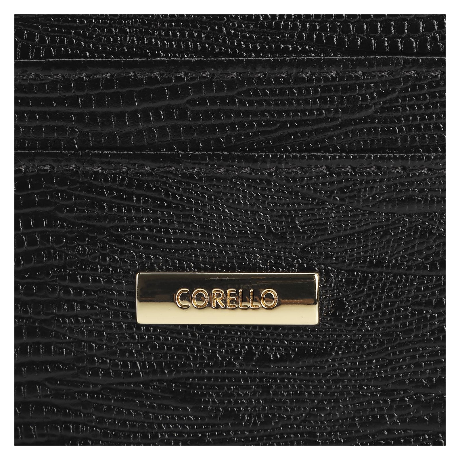 Porta Cartão Couro Lezard Preto