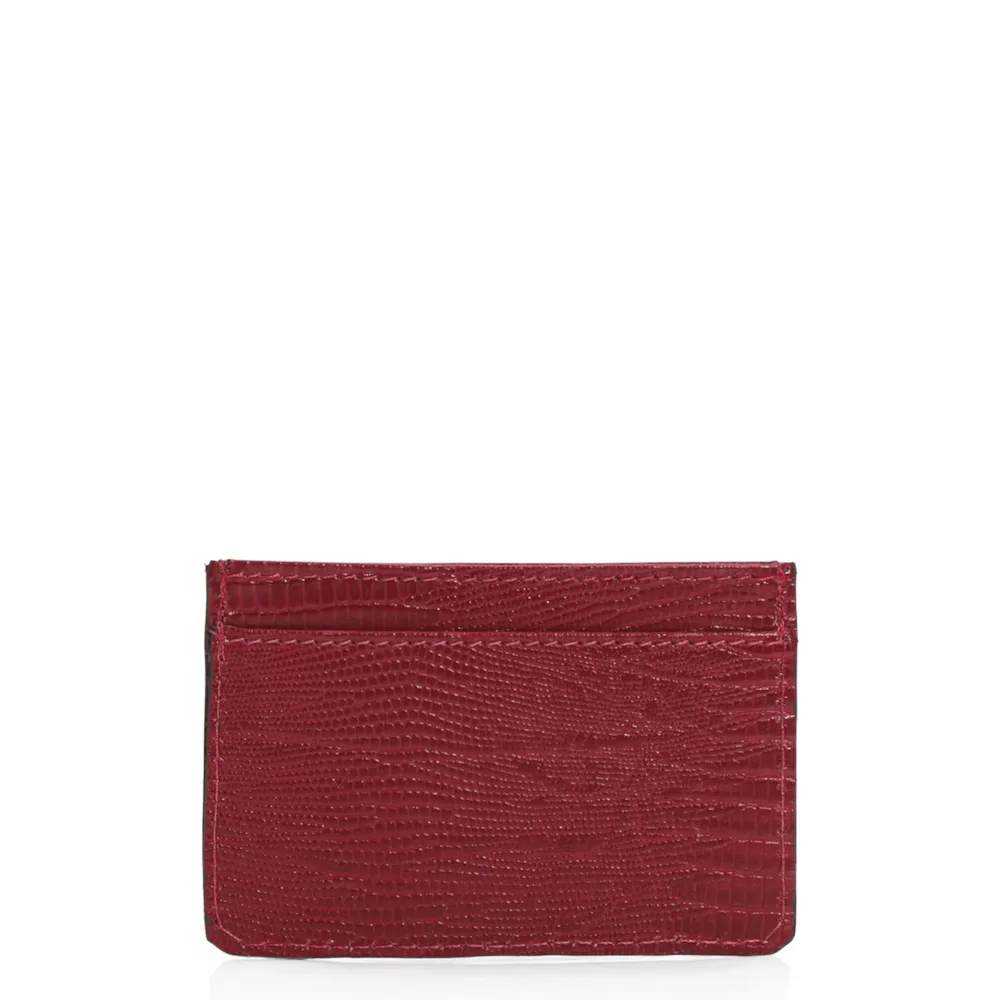 Porta Cartão Couro Lezard Vermelho - imagem 3