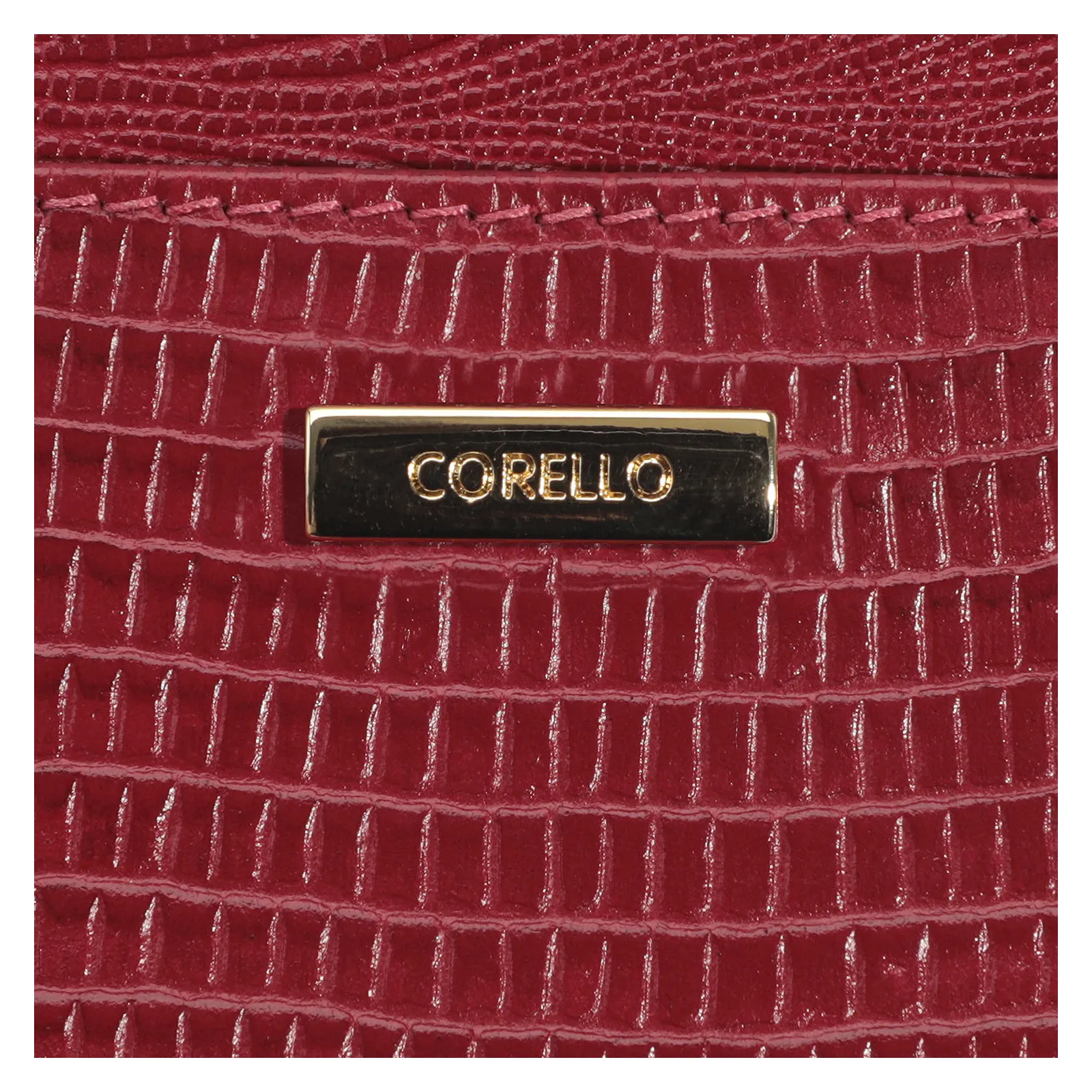Porta Cartão Couro Lezard Vermelho