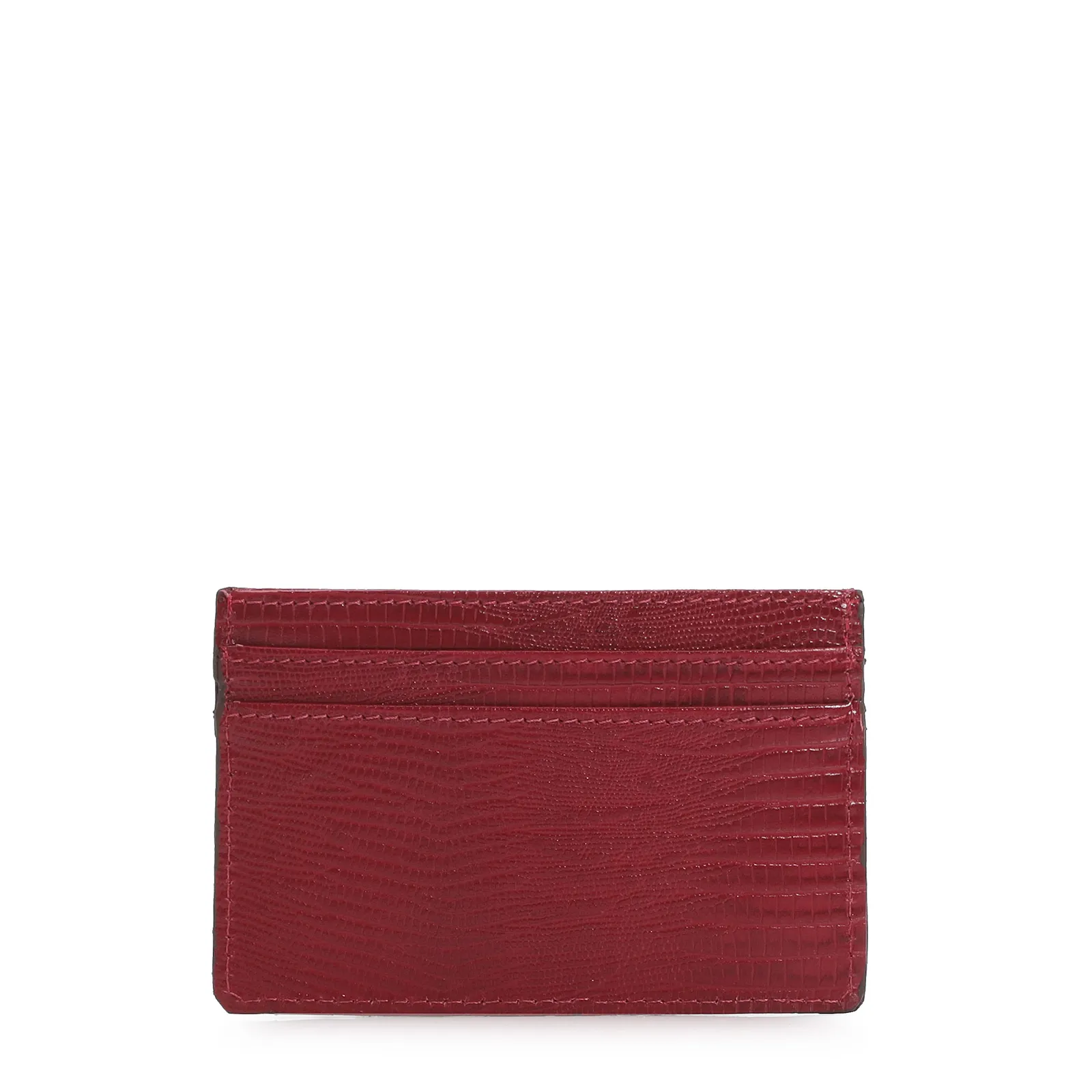 Porta Cartão Couro Lezard Vermelho