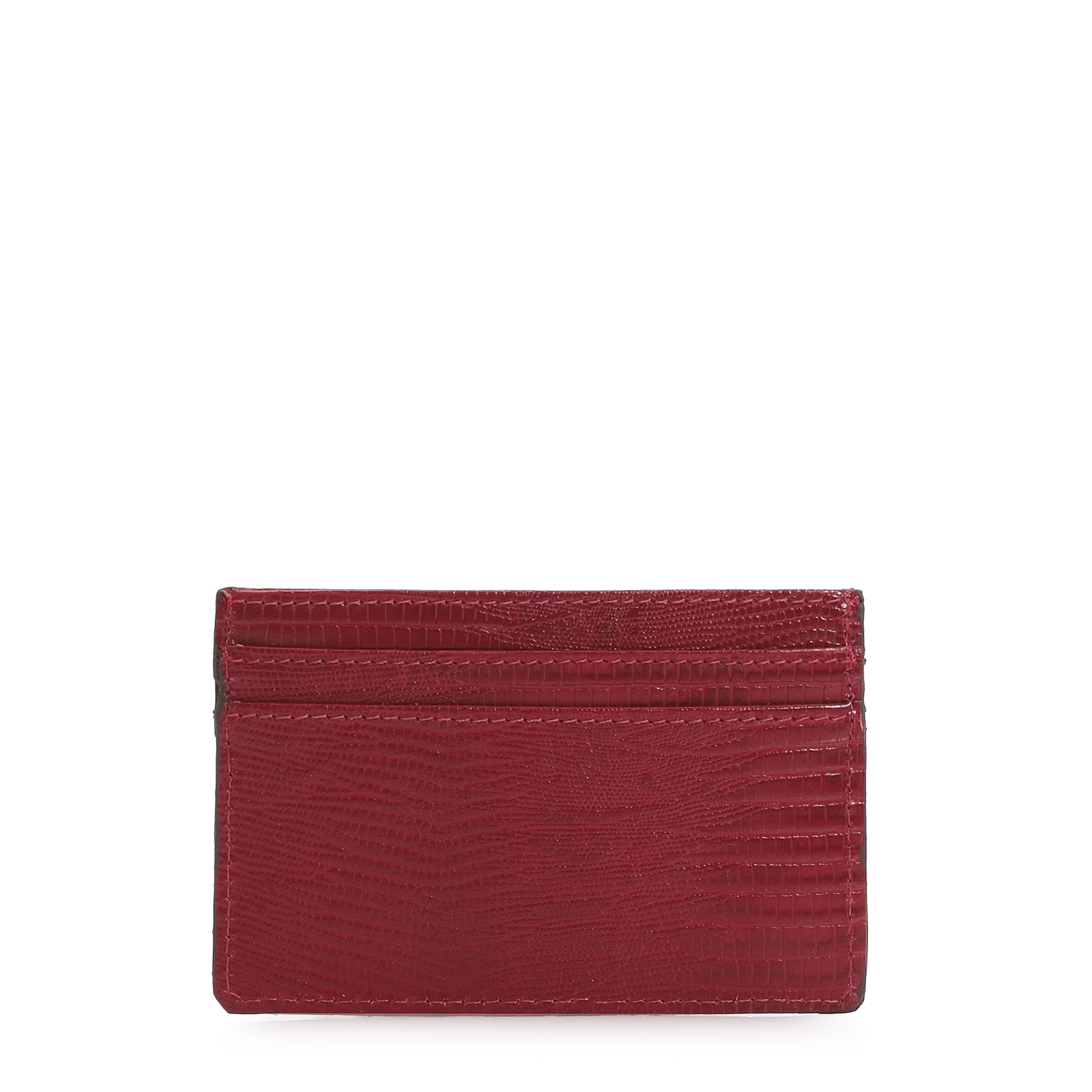 Porta Cartão Couro Lezard Vermelho