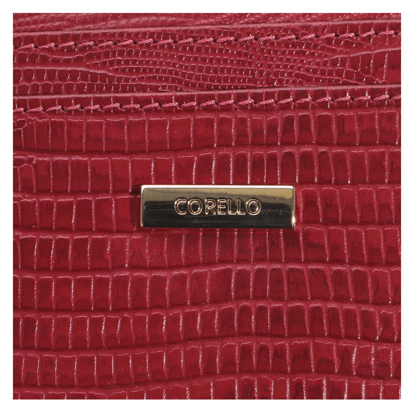 Porta Cartão Couro Lezard Vermelho