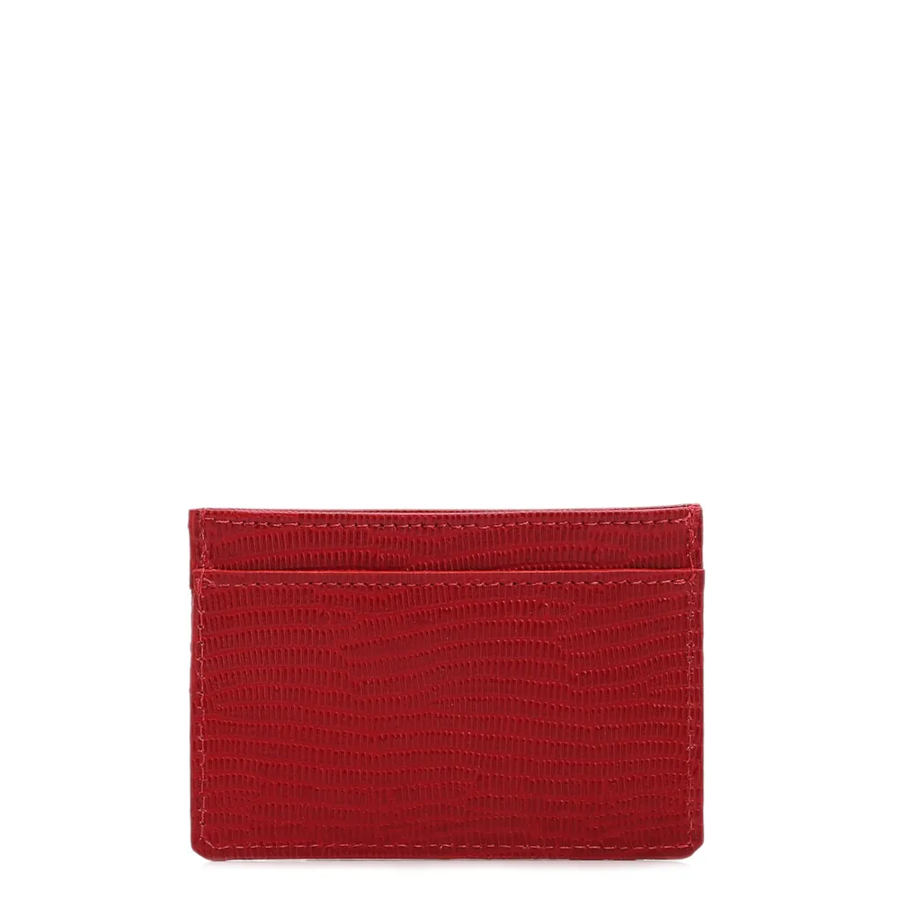 Porta Cartão Couro Lezard Vermelho - imagem 3