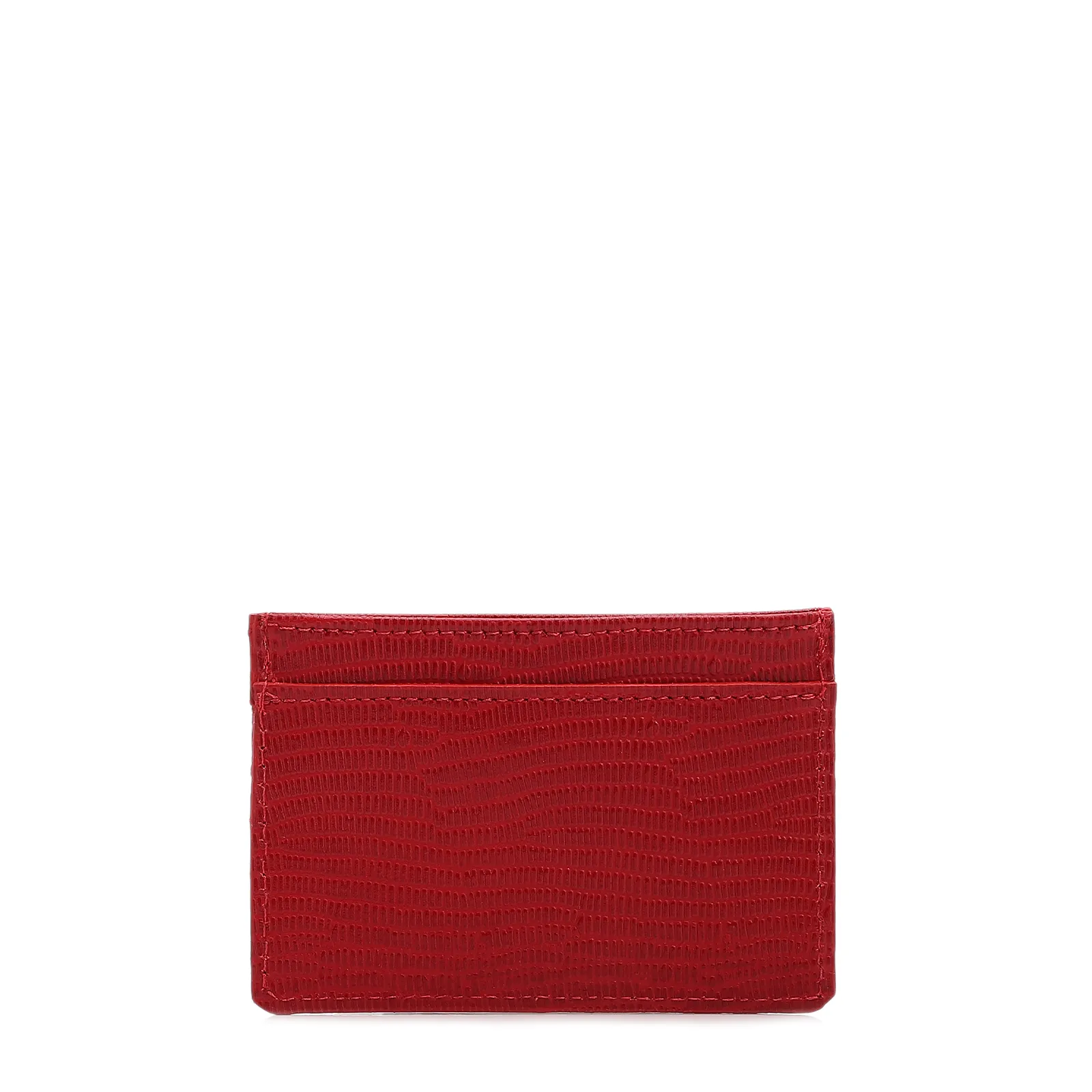 Porta Cartão Couro Lezard Vermelho