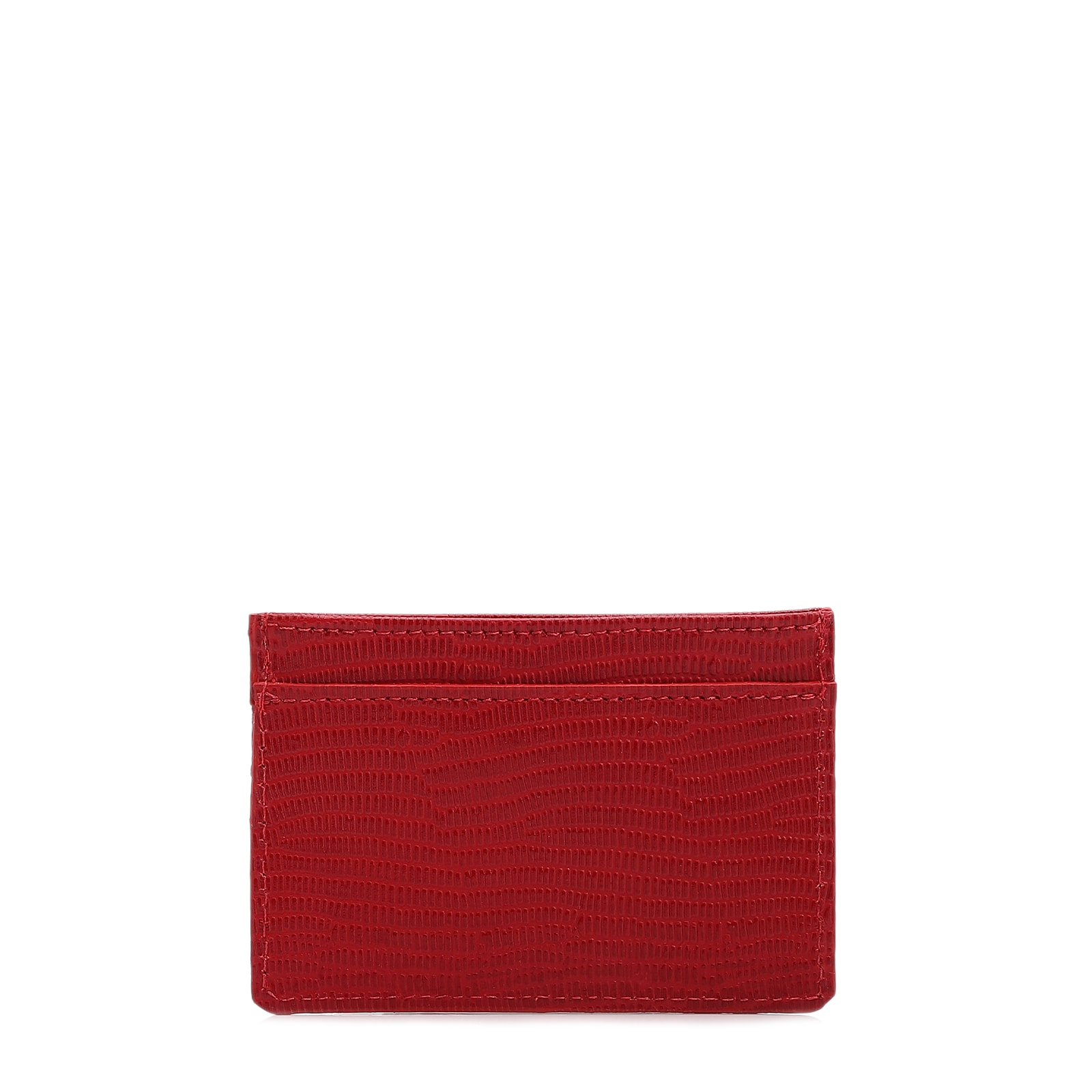 Porta Cartão Couro Lezard Vermelho