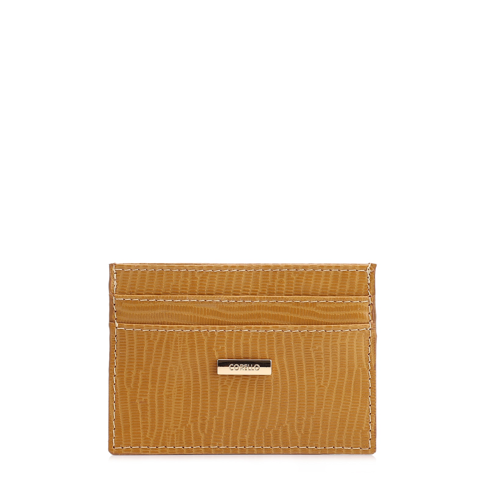 Porta Cartão Couro New Lezard Amarelo