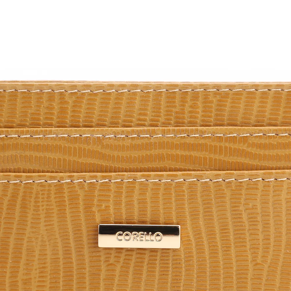 Porta Cartão Couro New Lezard Amarelo - imagem 4