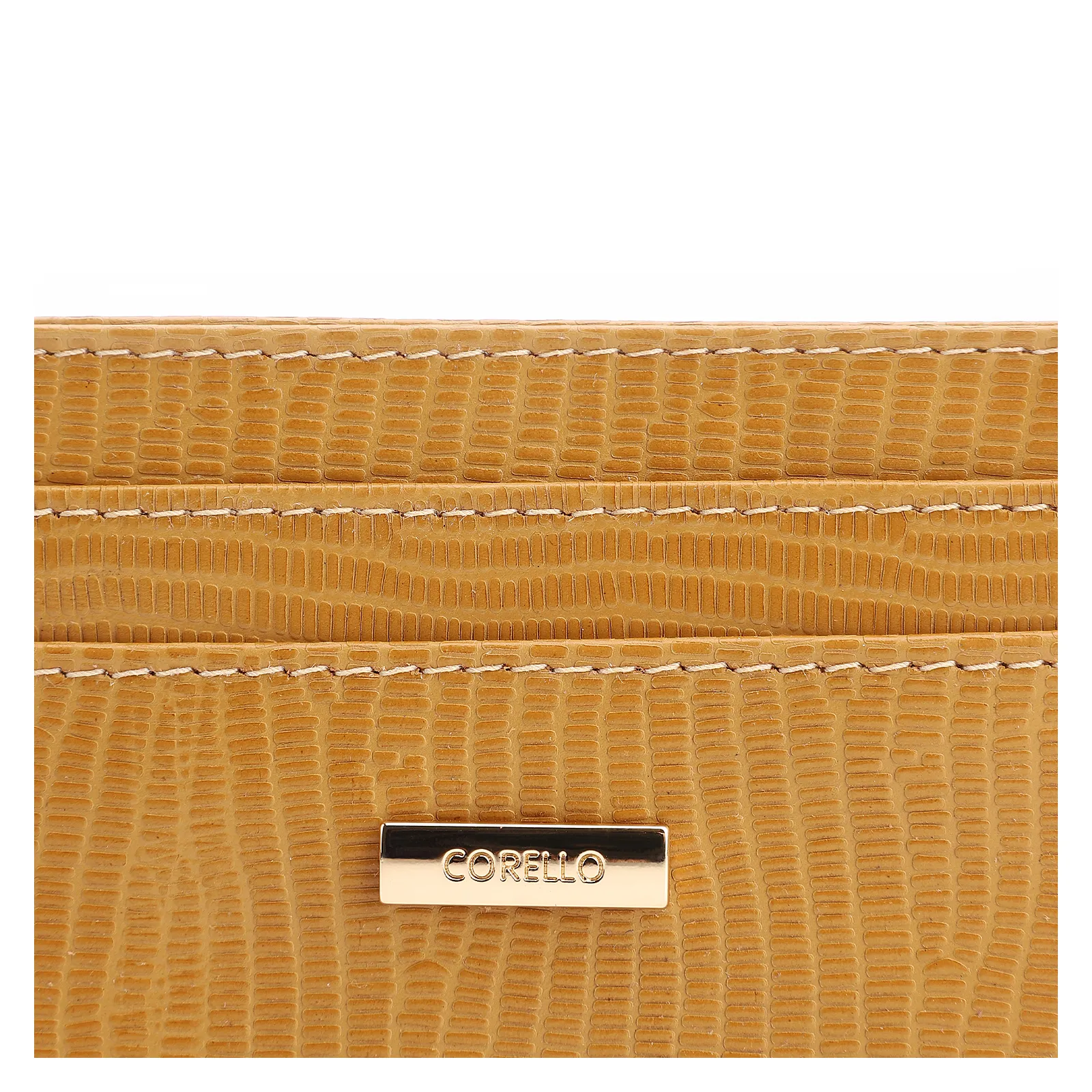 Porta Cartão Couro New Lezard Amarelo