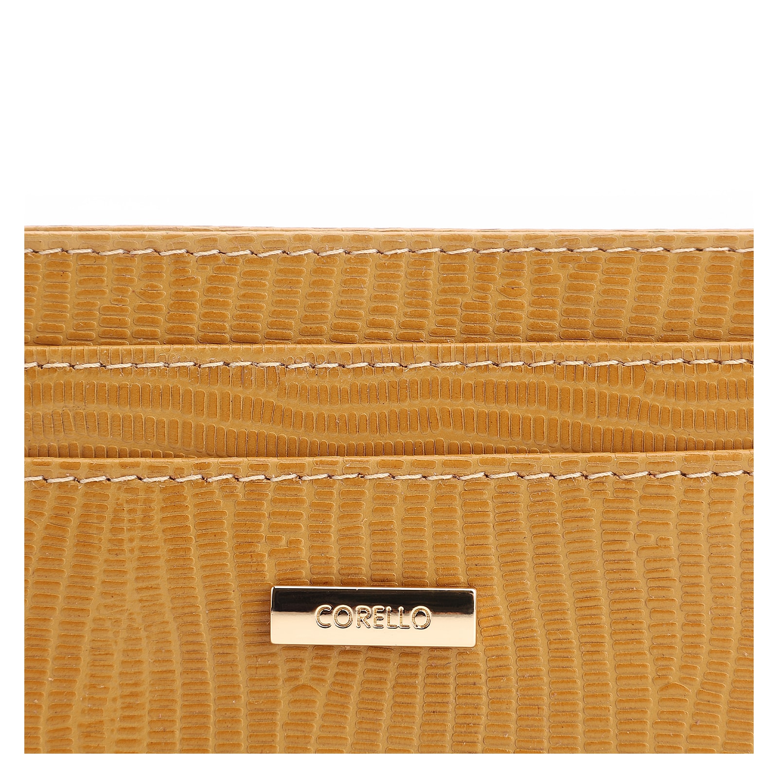 Porta Cartão Couro New Lezard Amarelo