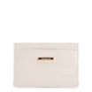 Porta Cartão Couro Tramado Off White - imagem 1