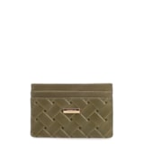 Porta Cartão Couro Tresse Verde Alecrim/Couro Verde