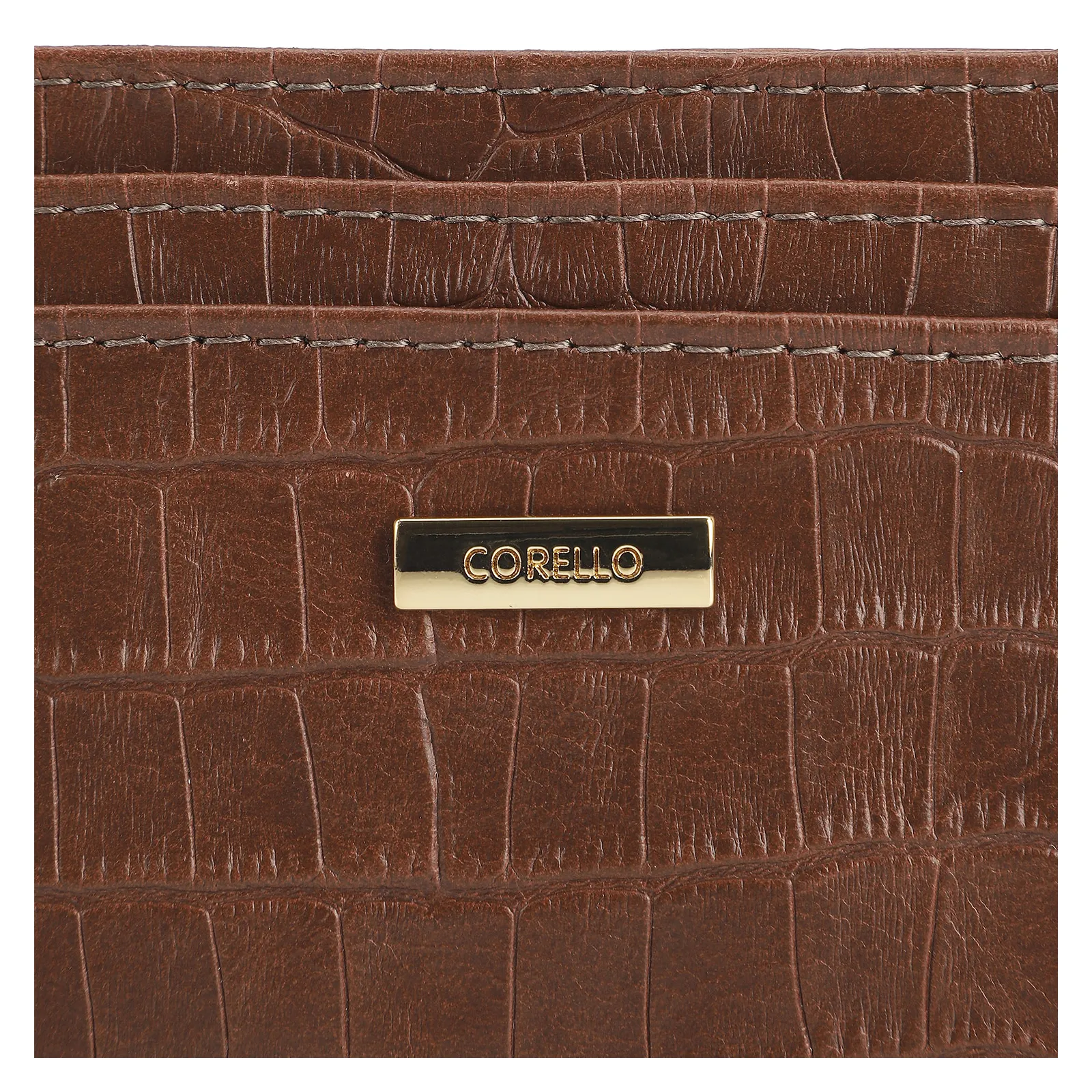 Porta Cartão Croco Mogno