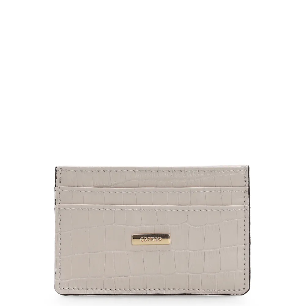 Porta Cartão Croco Off White
