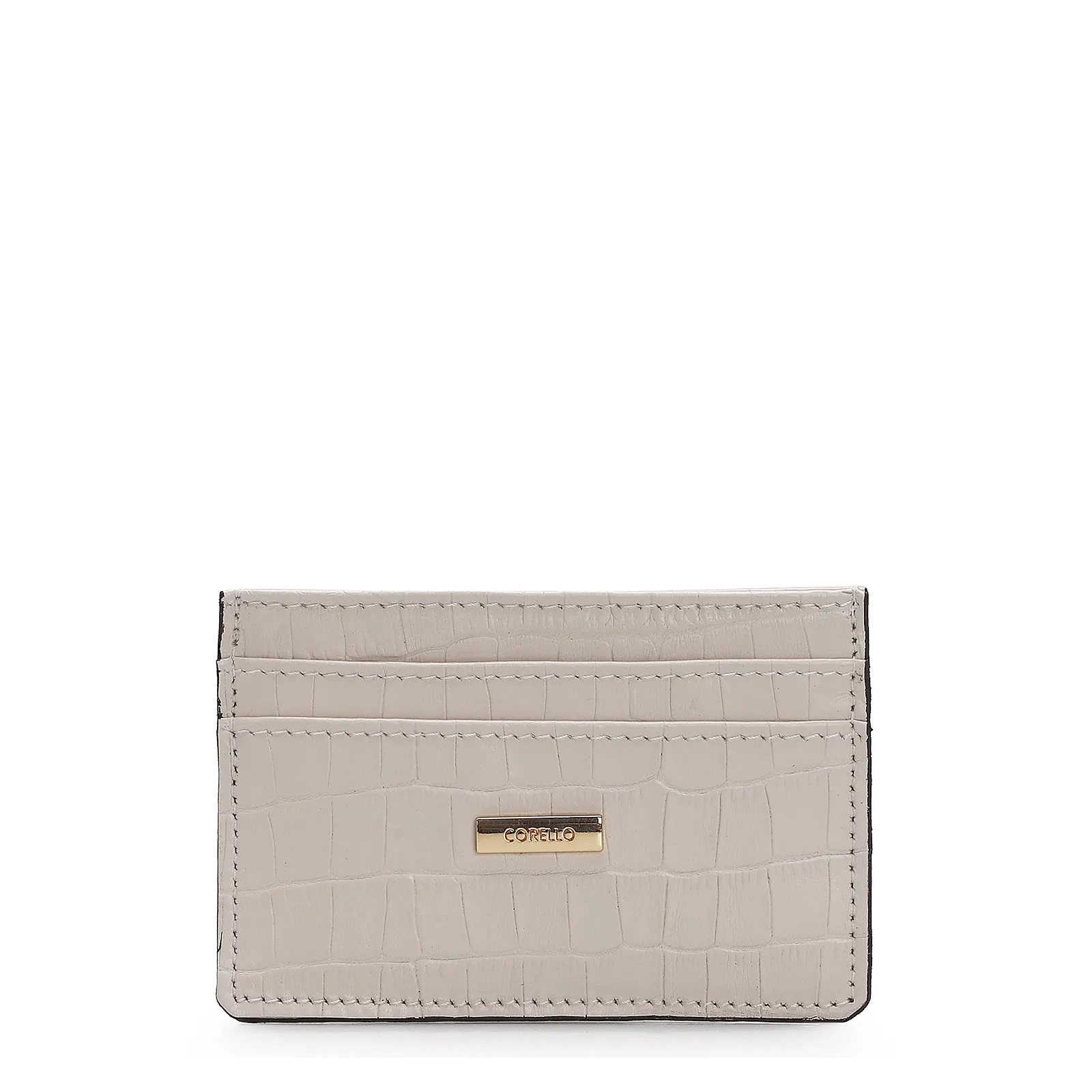 Porta Cartão Croco Off White