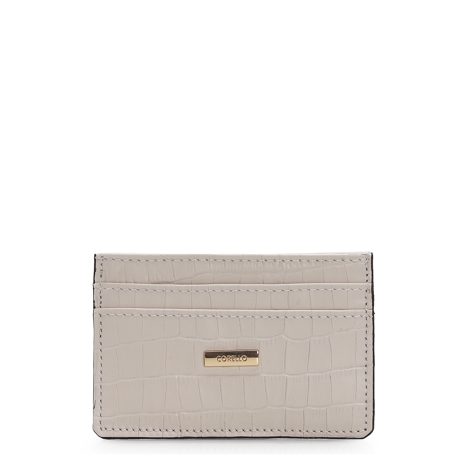 Porta Cartão Croco Off White