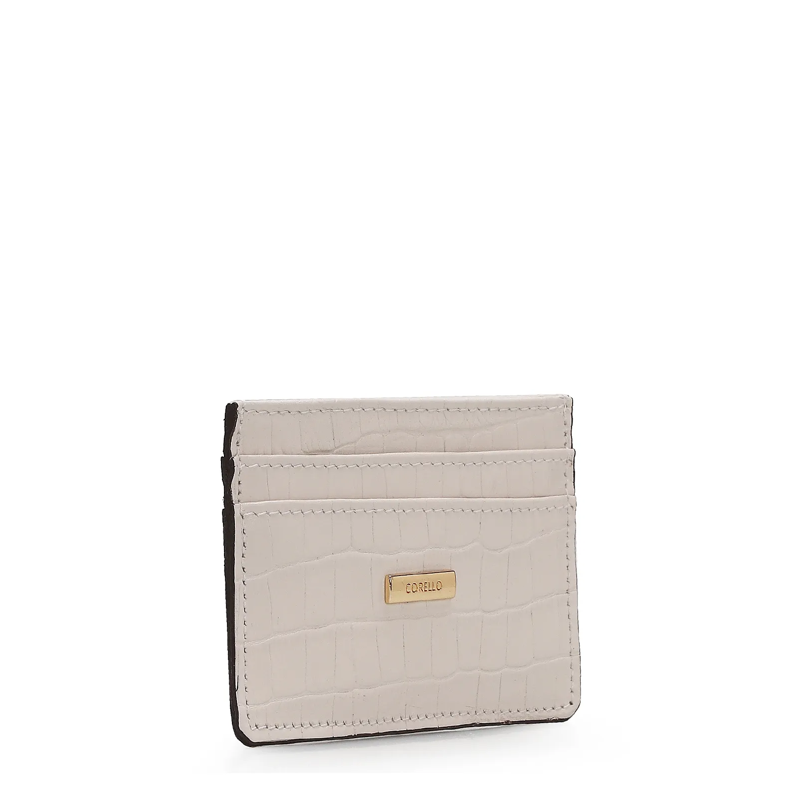 Porta Cartão Croco Off White