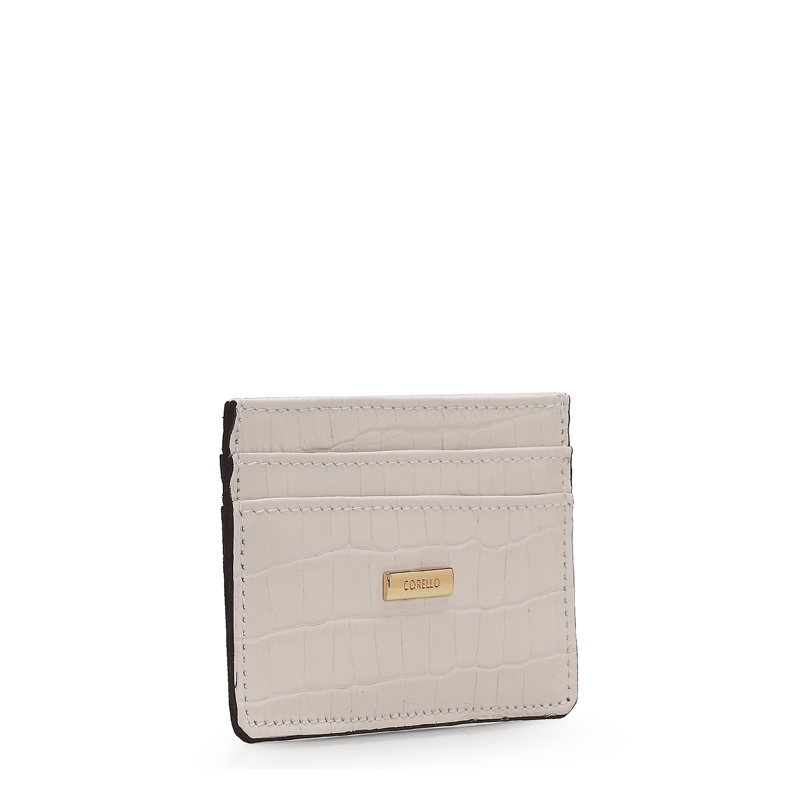 Porta Cartão Croco Off White
