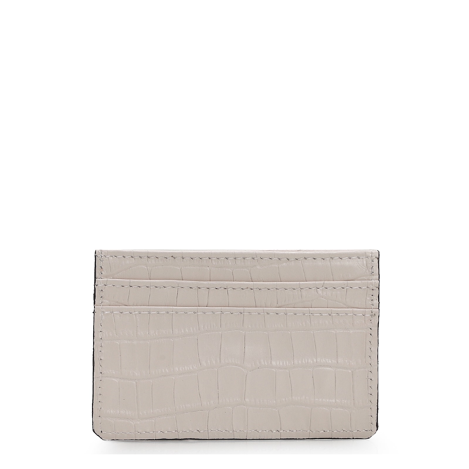 Porta Cartão Croco Off White