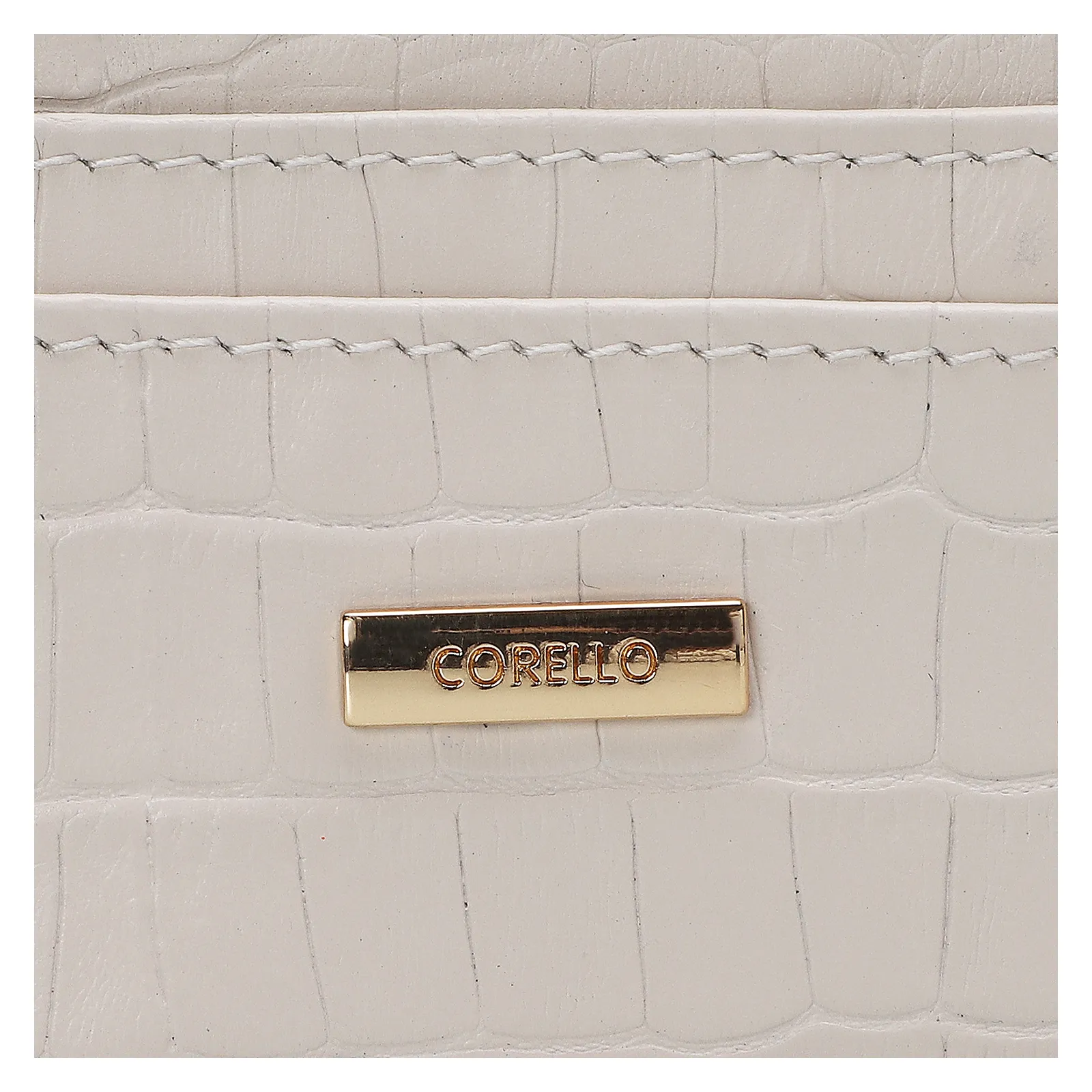 Porta Cartão Croco Off White