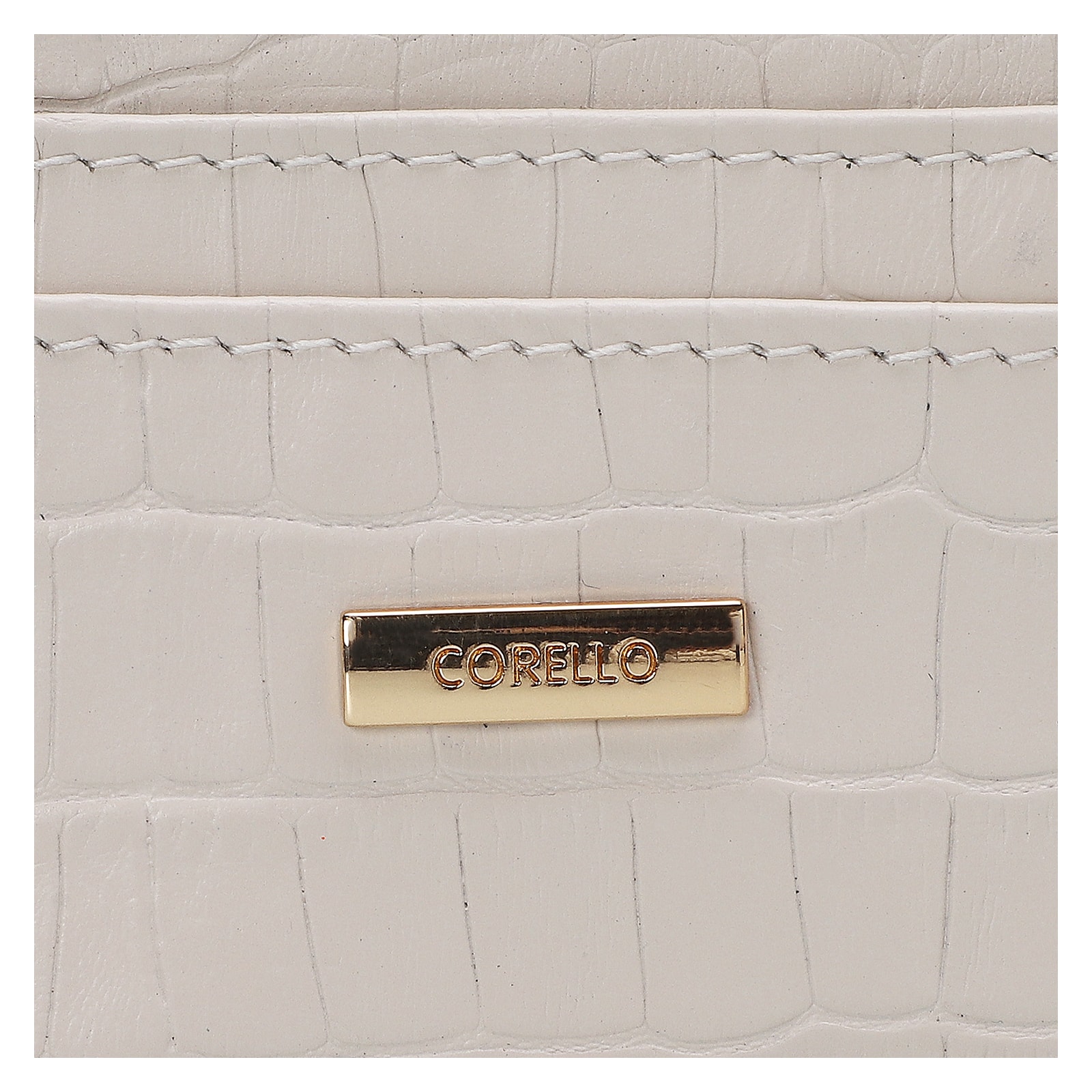 Porta Cartão Croco Off White