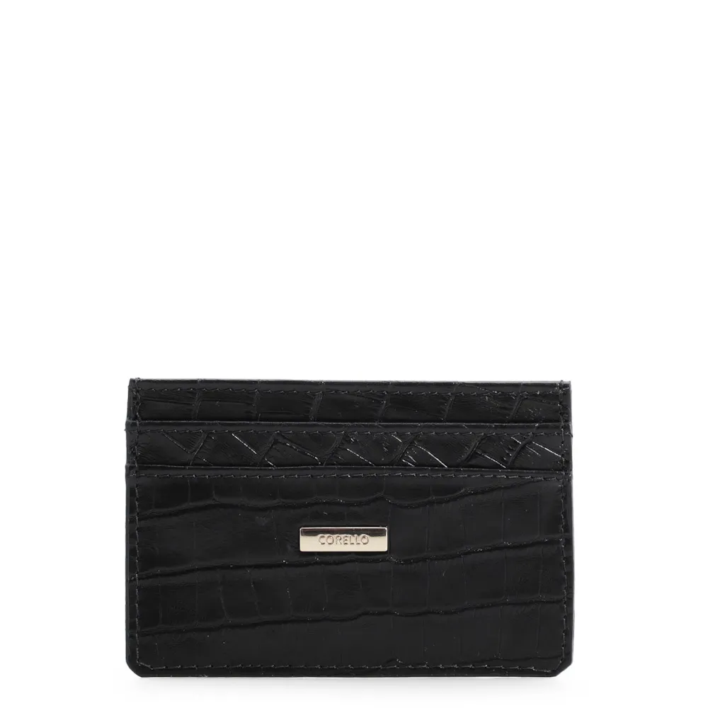 Porta Cartão Croco Preto