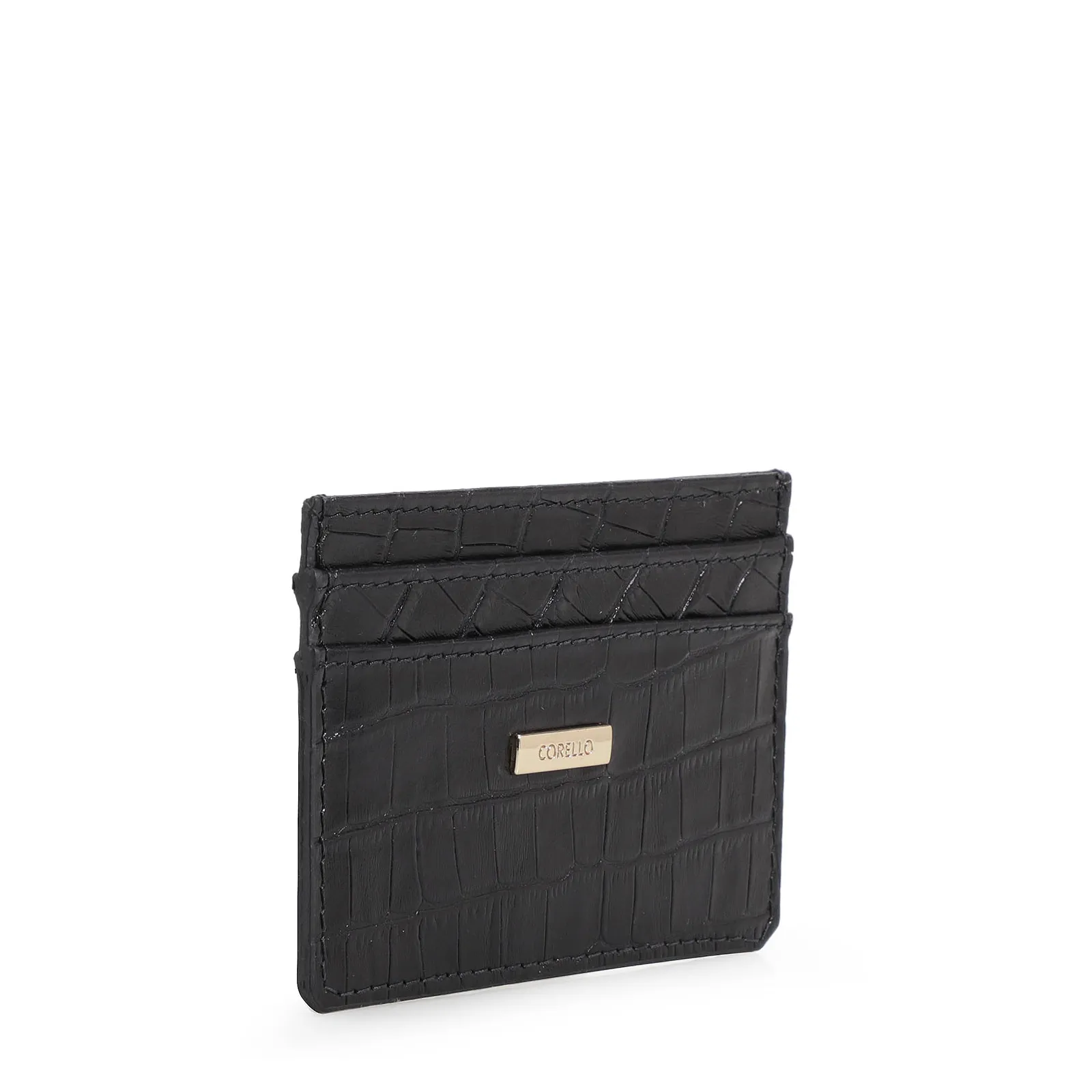 Porta Cartão Croco Preto